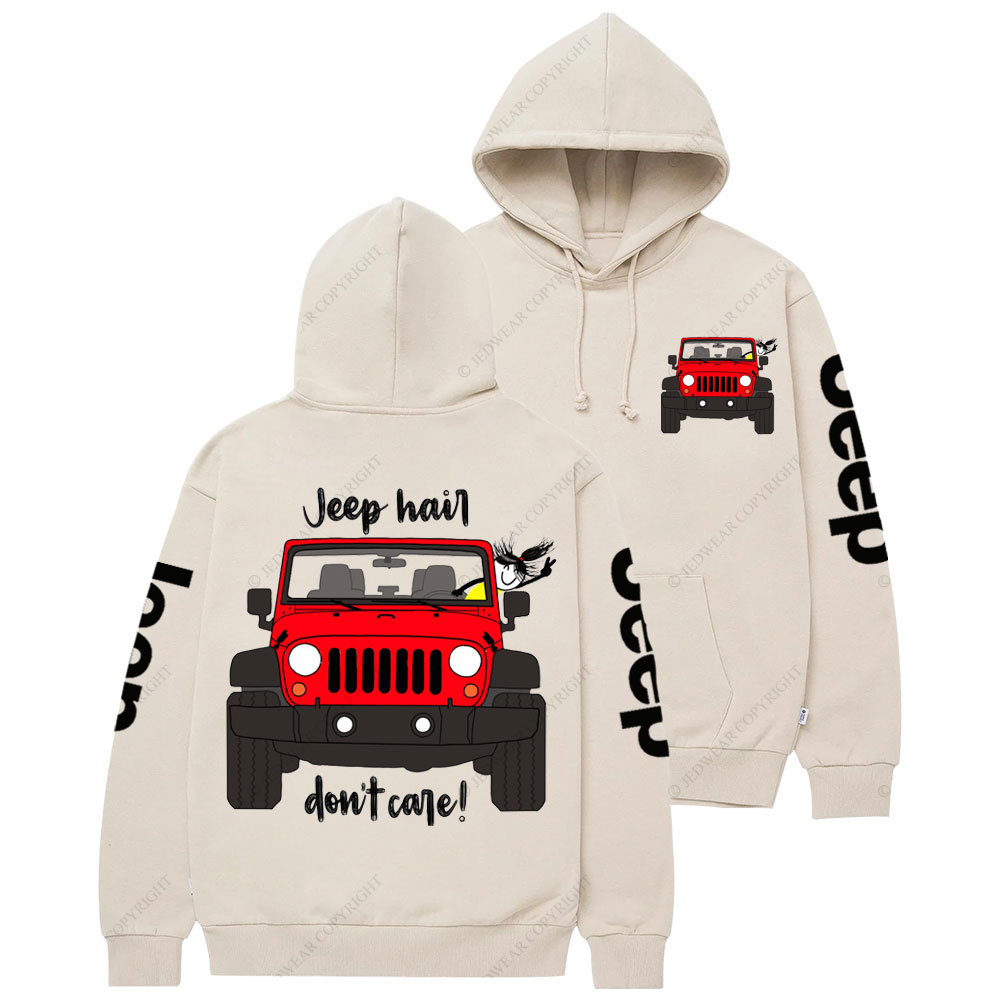 Jp Hair Don't Care Red Jp Girl Casual Hoodie