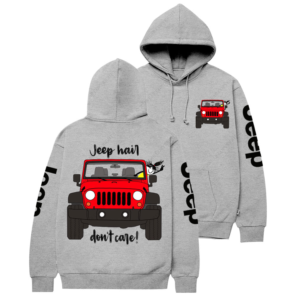 Jp Hair Don't Care Red Jp Girl Casual Hoodie