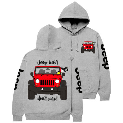 Jp Hair Don't Care Red Jp Girl Casual Hoodie