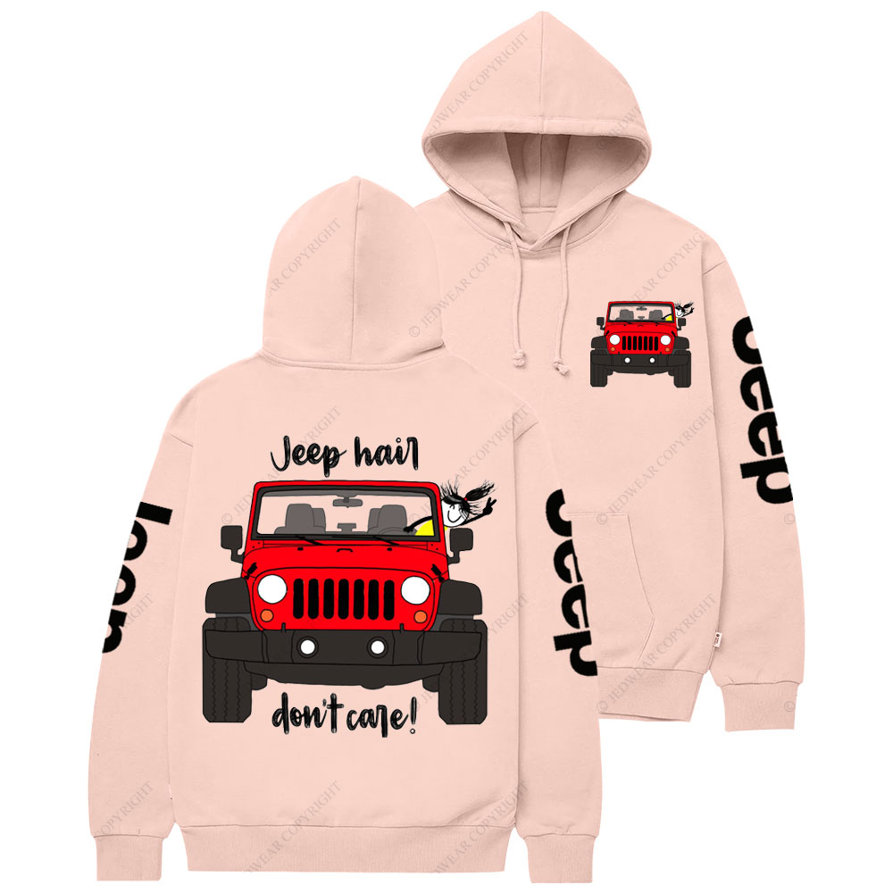 Jp Hair Don't Care Red Jp Girl Casual Hoodie