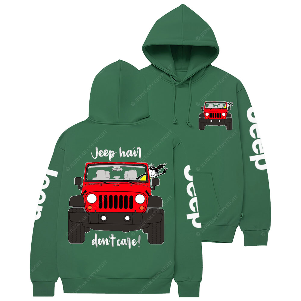 Jp Hair Don't Care Red Jp Girl Casual Hoodie