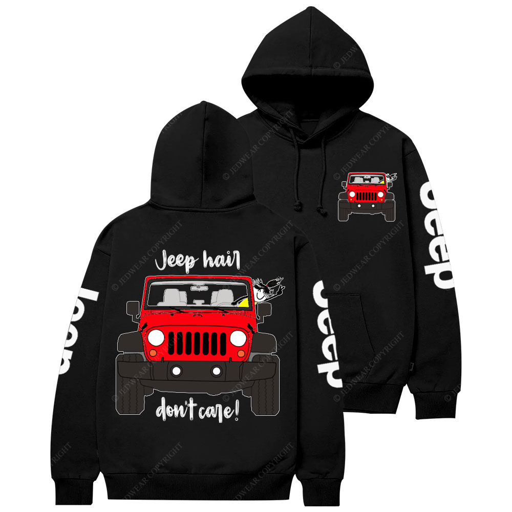 Jp Hair Don't Care Red Jp Girl Casual Hoodie