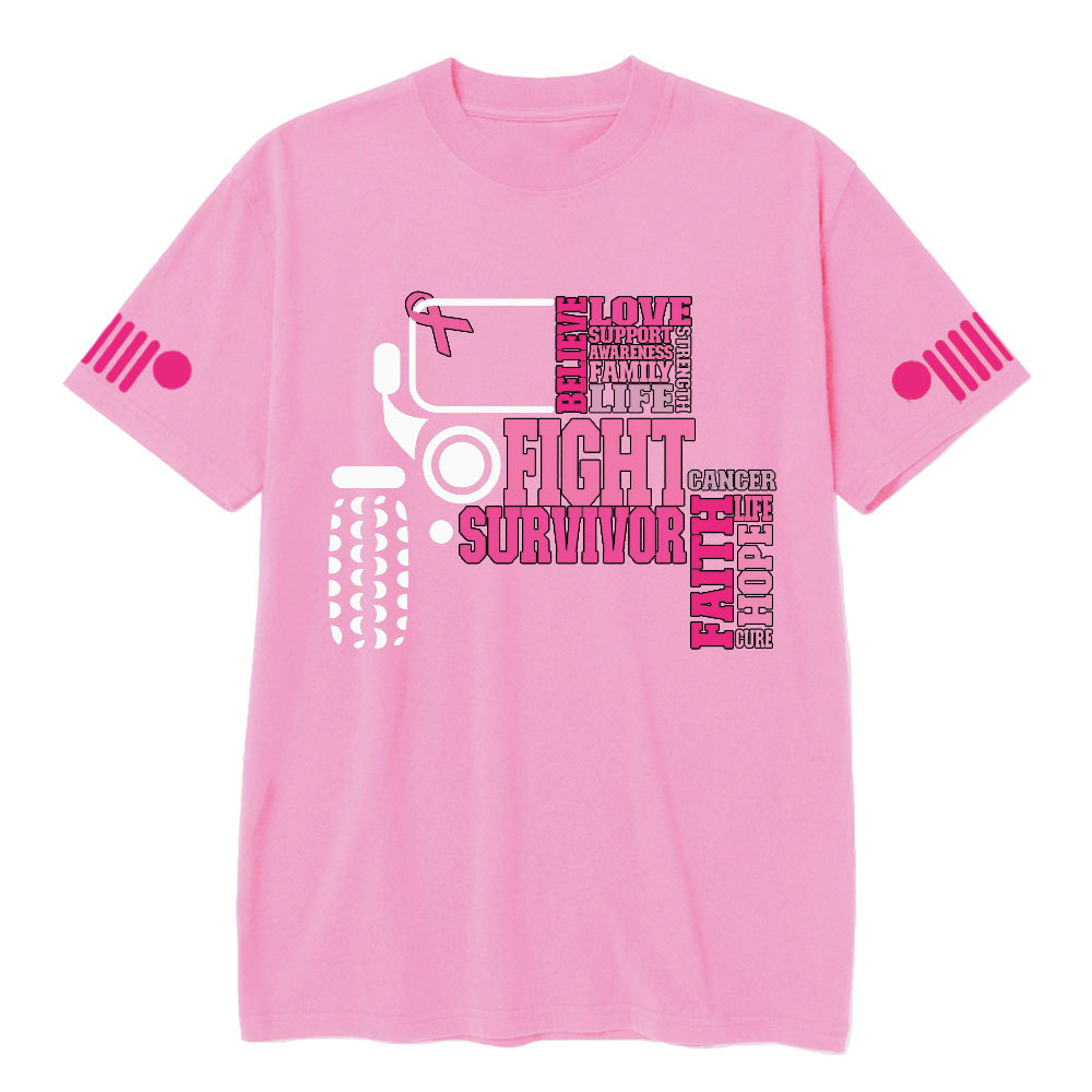 Breast Cancer Awareness Hope Faith Jp 4x4 Off Road Car T-shirt