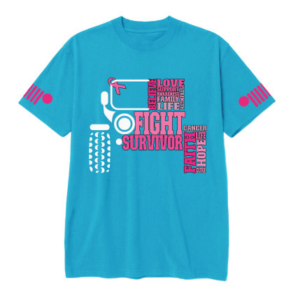 Breast Cancer Awareness Hope Faith Jp 4x4 Off Road Car T-shirt