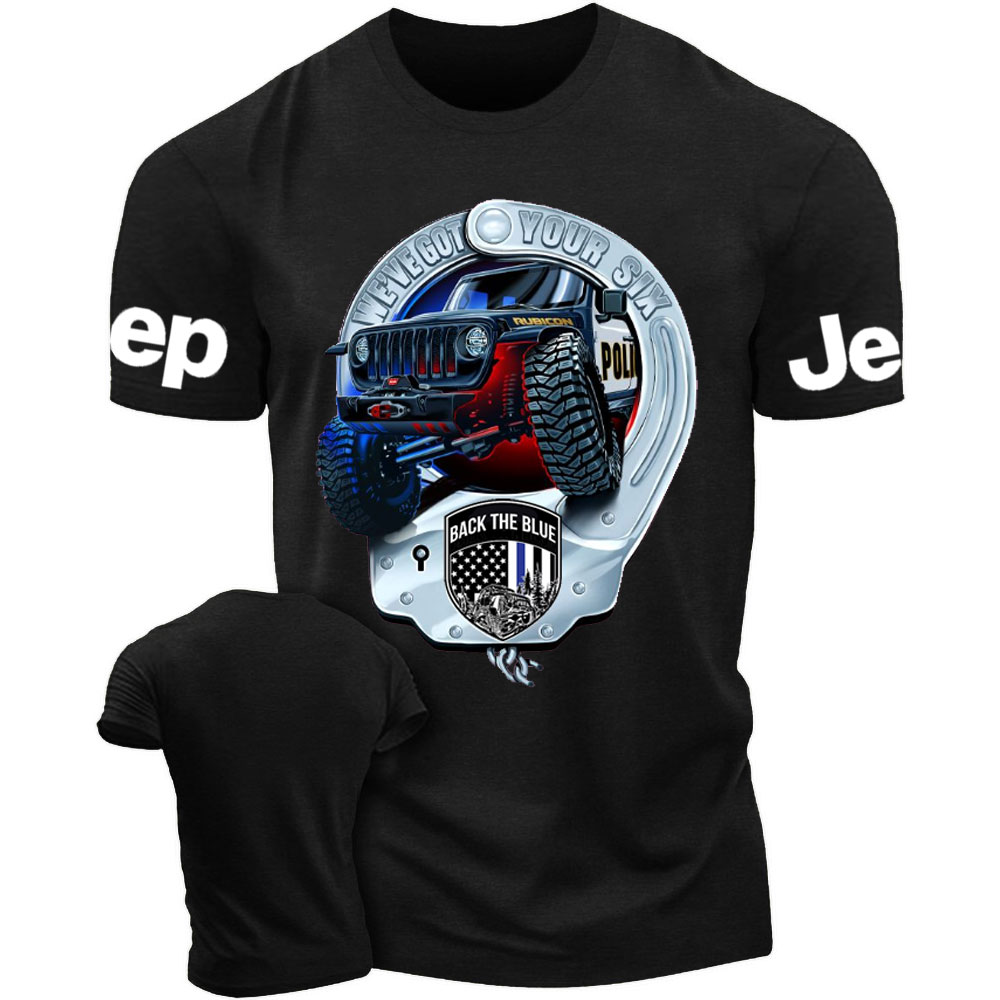 I've Got Your Six Police Blue Handcuff T-Shirt