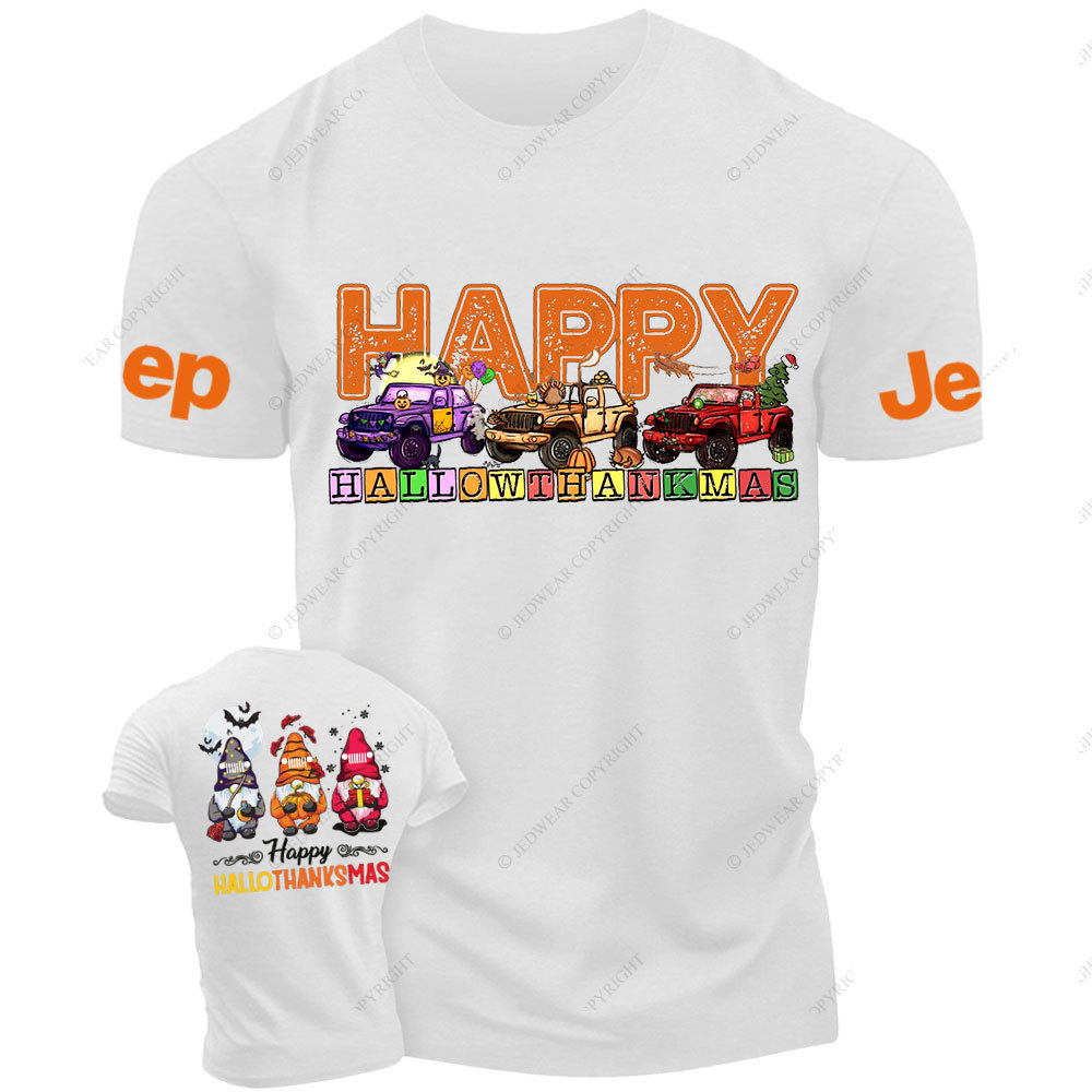 Happy Hallothanksmas Three Gnomes Drive Jp T-Shirt