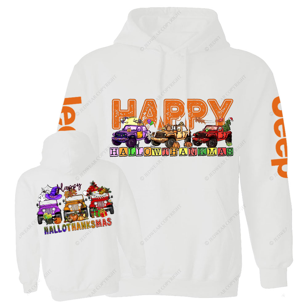 Happy Hallothanksmas Car Jp Double Printed Casual Hoodie