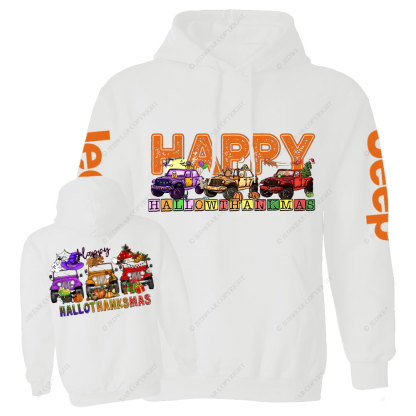 Happy Hallothanksmas Car Jp Double Printed Casual Hoodie