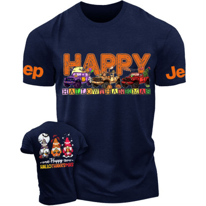 Happy Hallothanksmas Three Gnomes Drive Jp T-Shirt