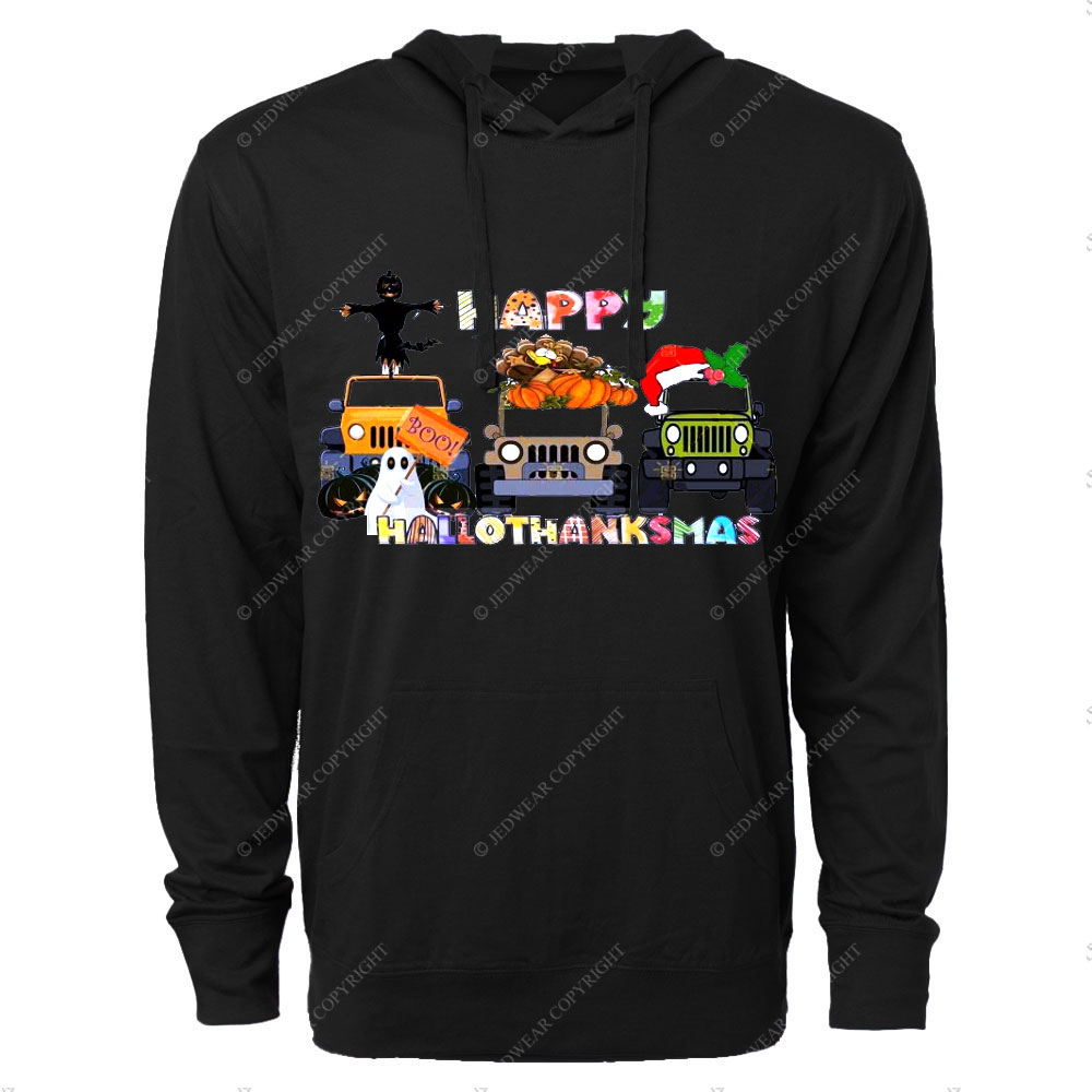 Jp Car Happy Hallothanksmas Lightweight Hoodie