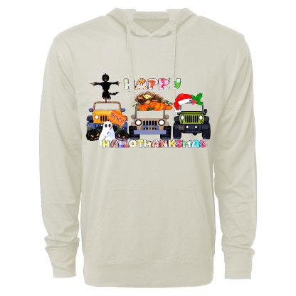 Jp Car Happy Hallothanksmas Lightweight Hoodie