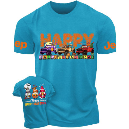 Happy Hallothanksmas Three Gnomes Drive Jp T-Shirt