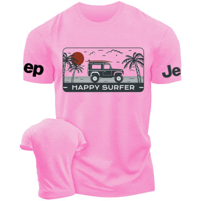 Happy Surfer with Jp and Palm Summer Beachwear T-Shirt