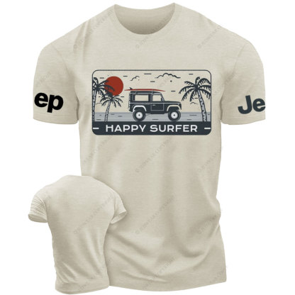 Happy Surfer with Jp and Palm Summer Beachwear T-Shirt