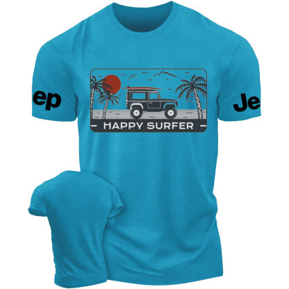 Happy Surfer with Jp and Palm Summer Beachwear T-Shirt