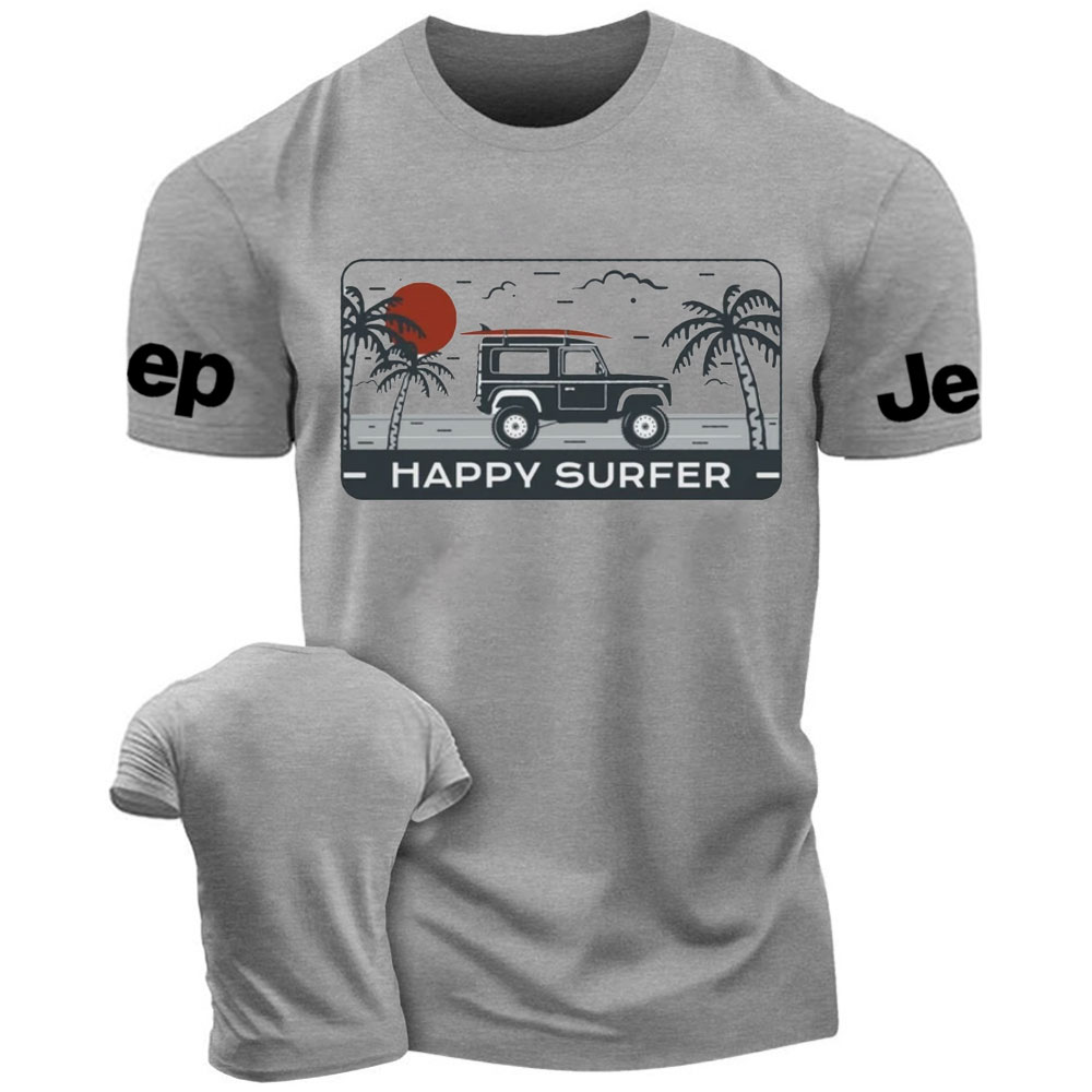 Happy Surfer with Jp and Palm Summer Beachwear T-Shirt