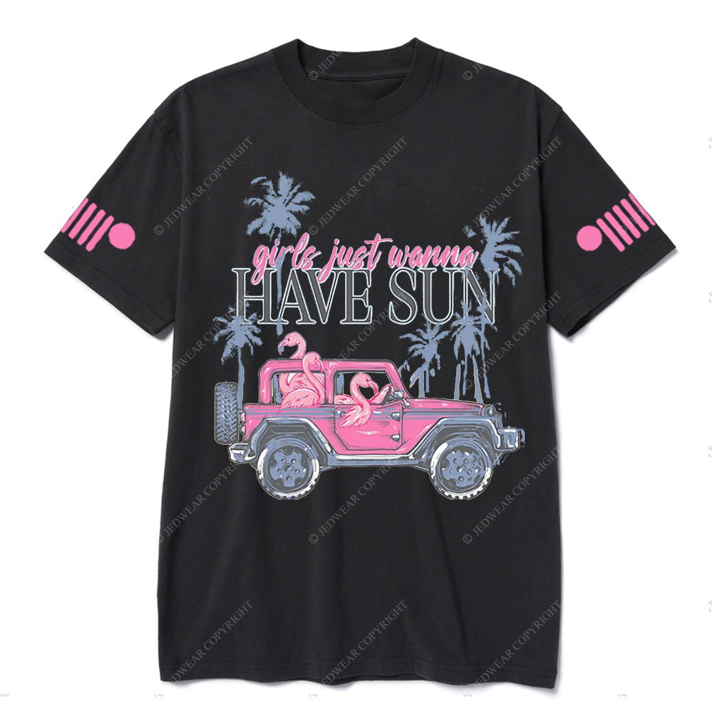 Flamingo Beach Palm Tree Jp T-Shirt