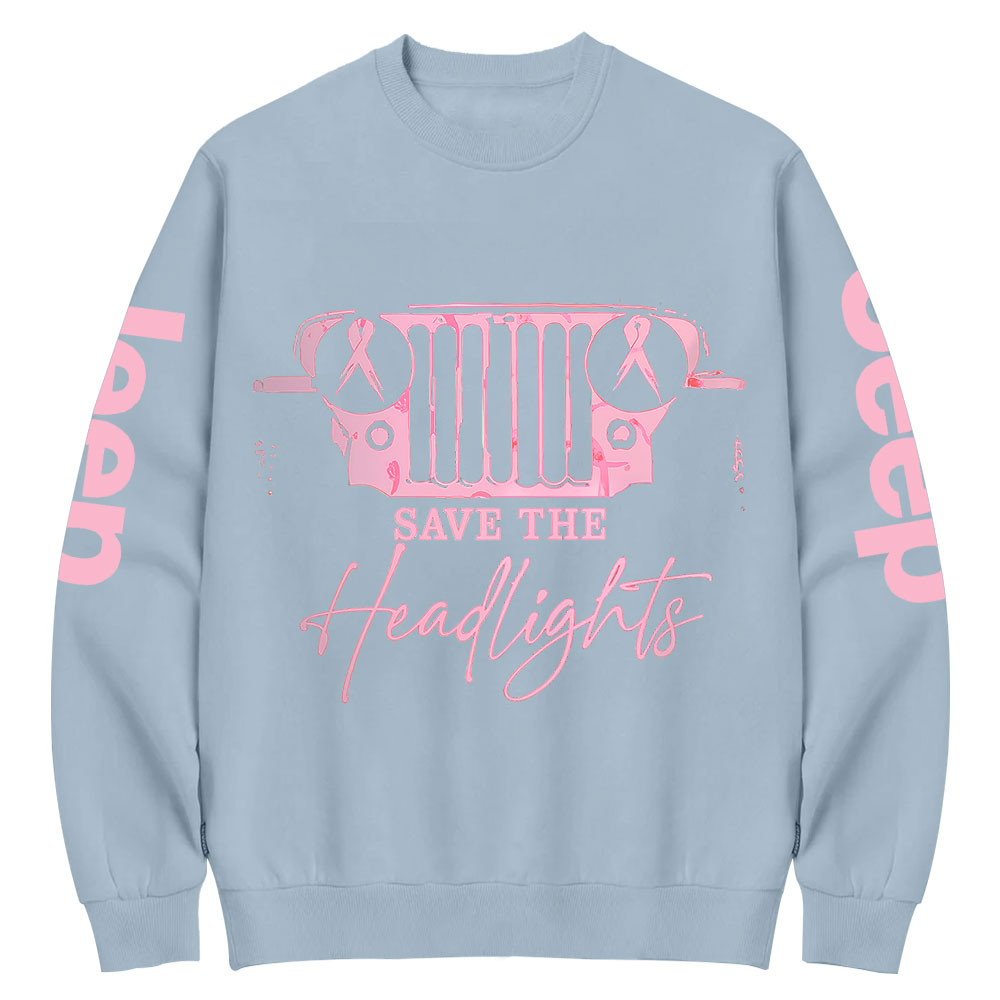 The Jp Headlights Ribbon Breast Cancer Awareness Crew Neck Sweatshirt