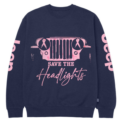 The Jp Headlights Ribbon Breast Cancer Awareness Crew Neck Sweatshirt