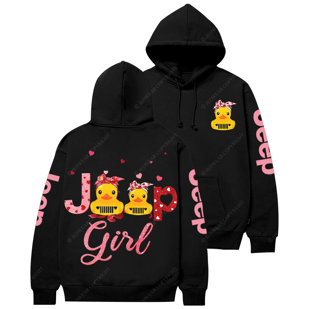 Jp Girl Duck Pink Heart Casual Hoodie