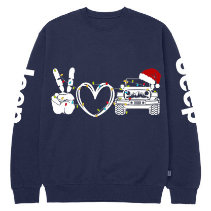 Peace Love Off-road Christmas Jp Crew Neck Sweatshirt