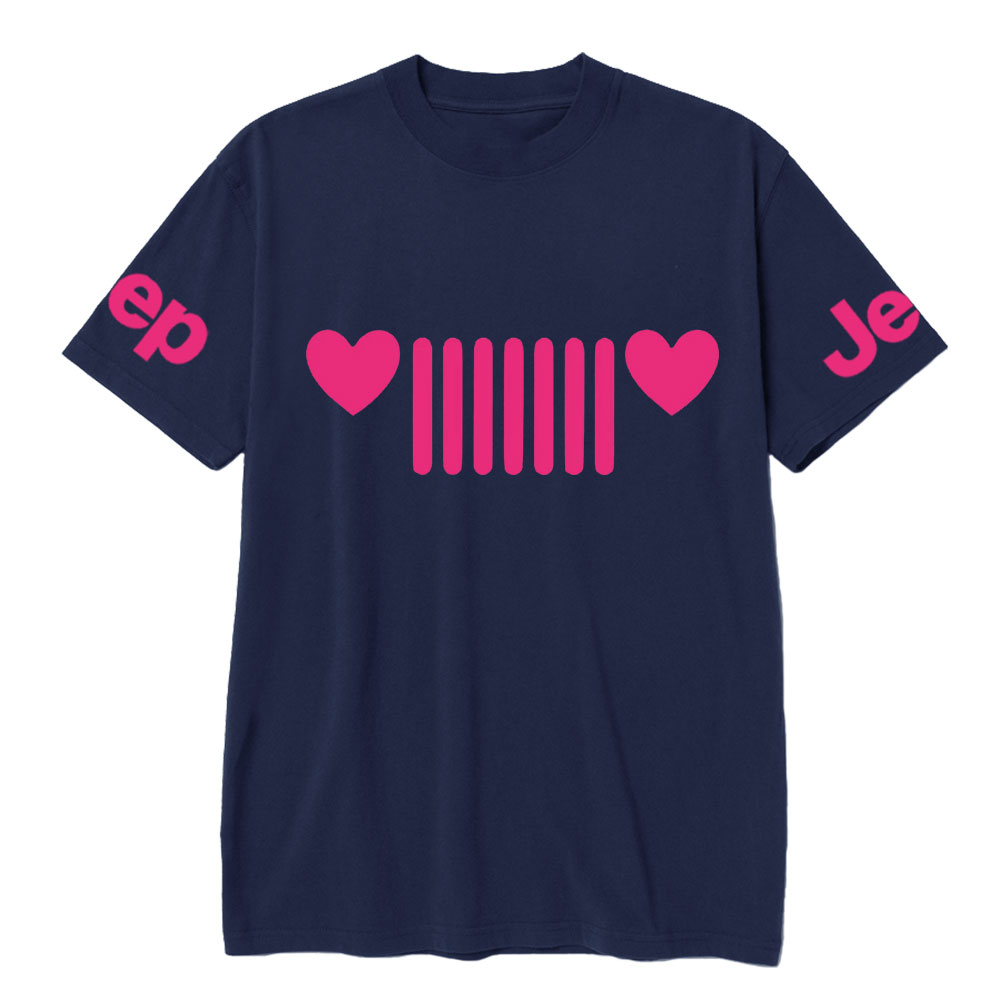 Jp Heart Headlights Pink Design T-shirt