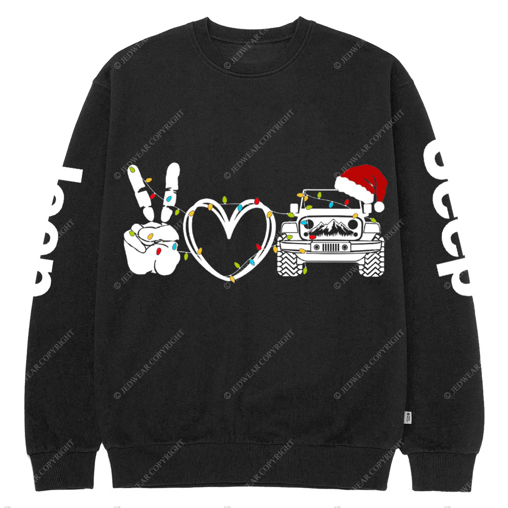 Peace Love Off-road Christmas Jp Crew Neck Sweatshirt