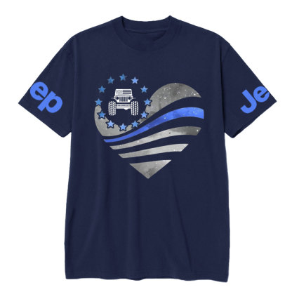 Jper Thin Blue Line Police Heart T-shirt