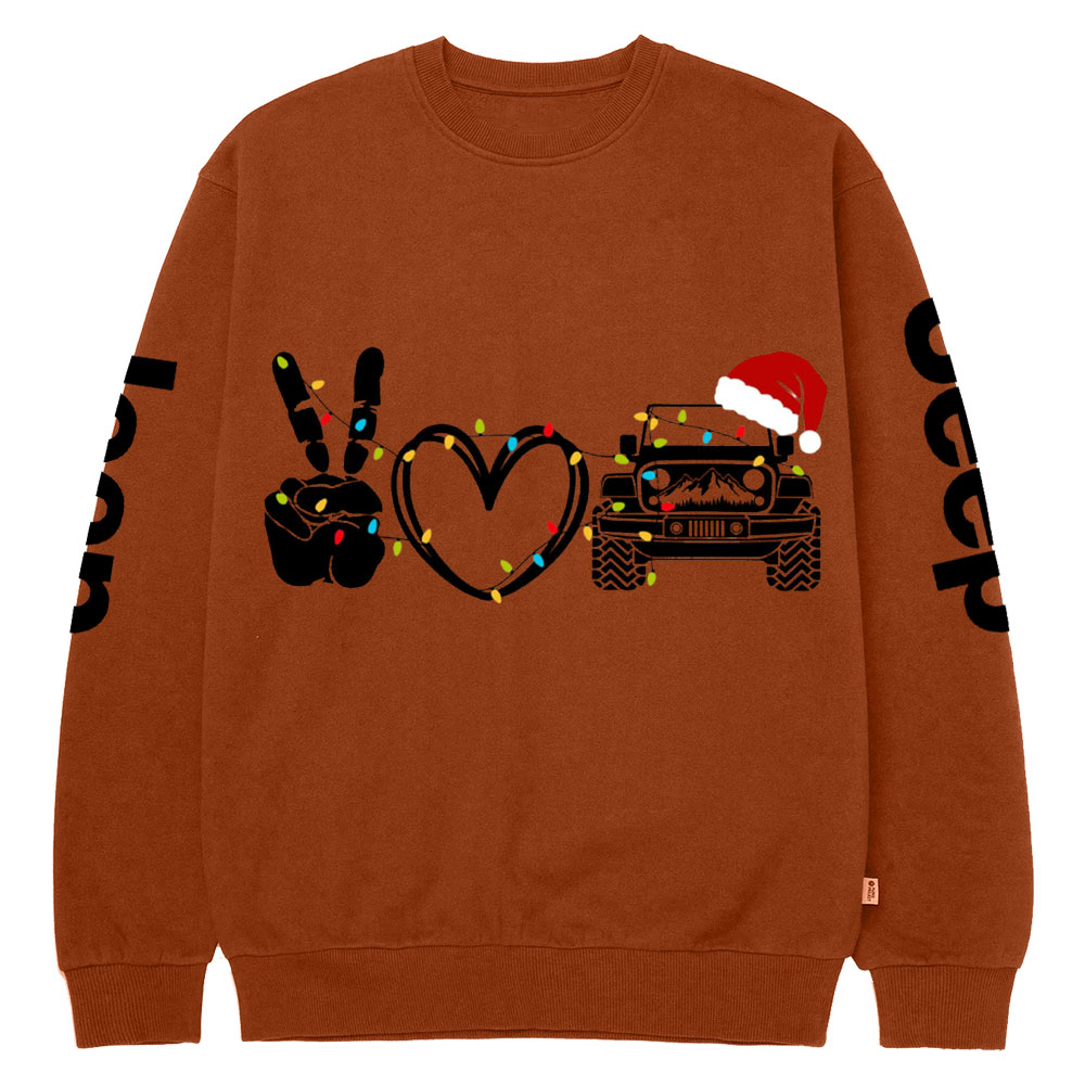 Peace Love Off-road Christmas Jp Crew Neck Sweatshirt