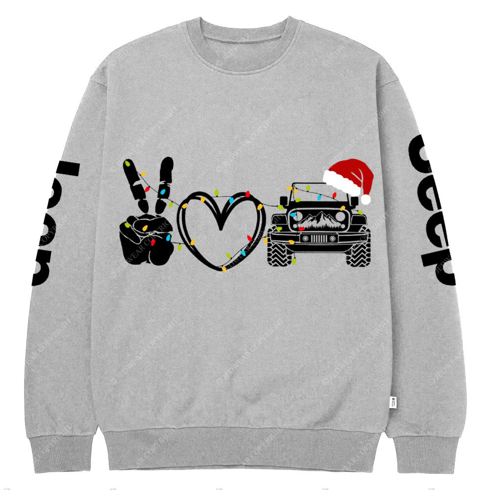 Peace Love Off-road Christmas Jp Crew Neck Sweatshirt