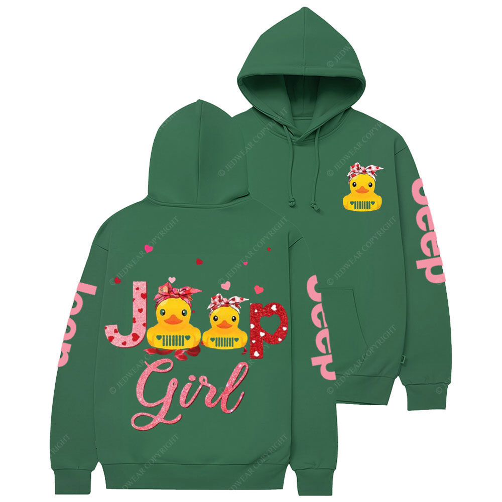 Jp Girl Duck Pink Heart Casual Hoodie