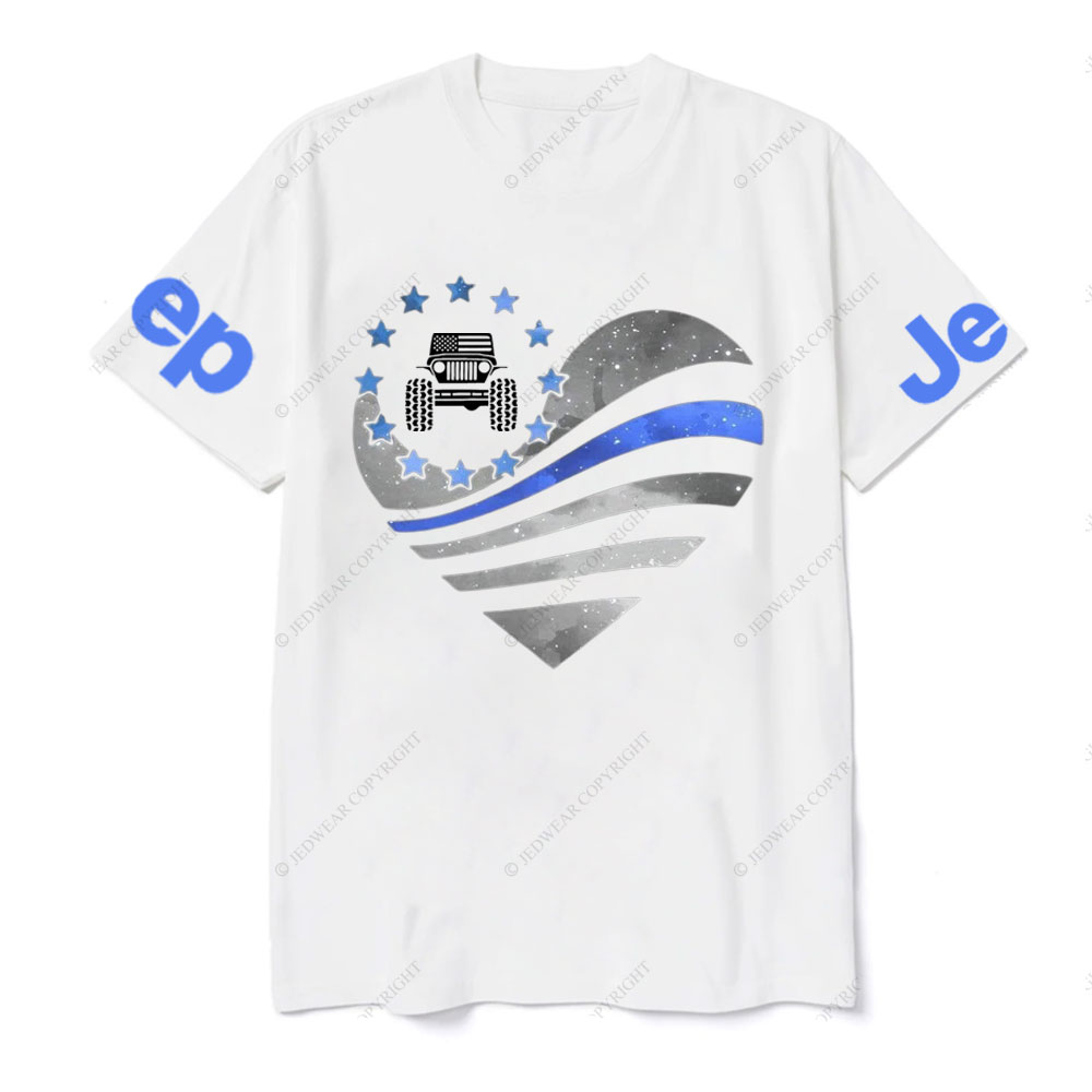 Jper Thin Blue Line Police Heart T-shirt