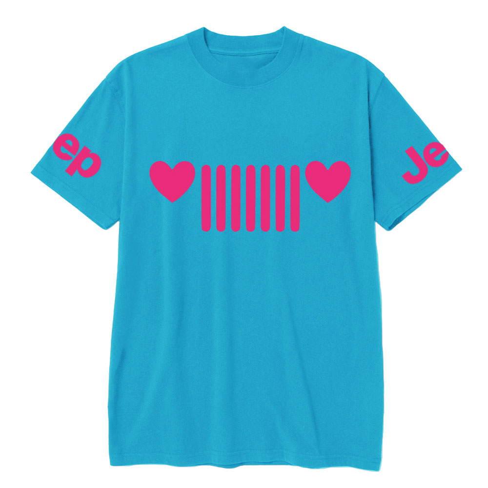 Jp Heart Headlights Pink Design T-shirt
