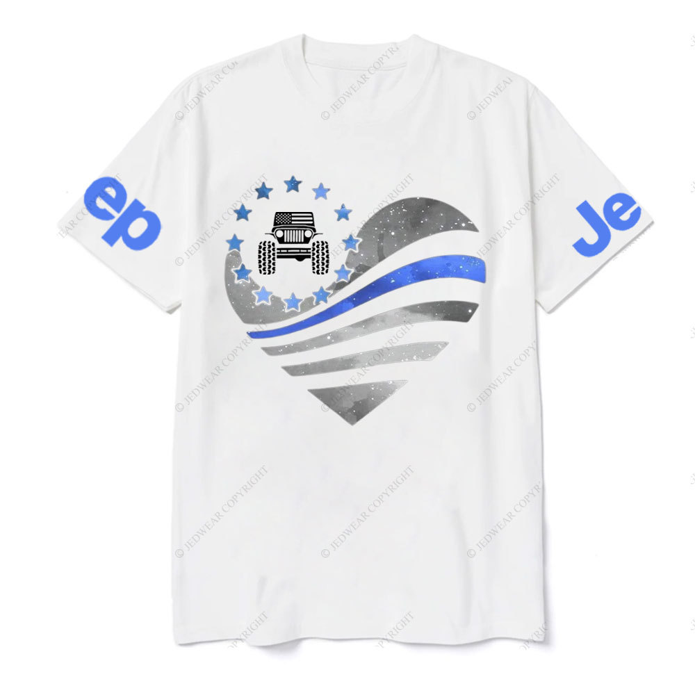 Jper Thin Blue Line Police Heart T-shirt
