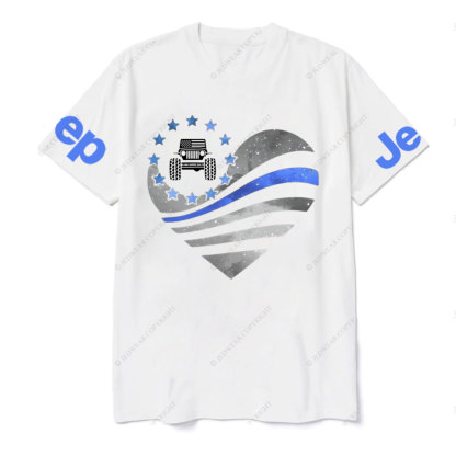 Jper Thin Blue Line Police Heart T-shirt