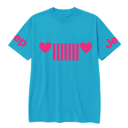 Jp Heart Headlights Pink Design T-shirt