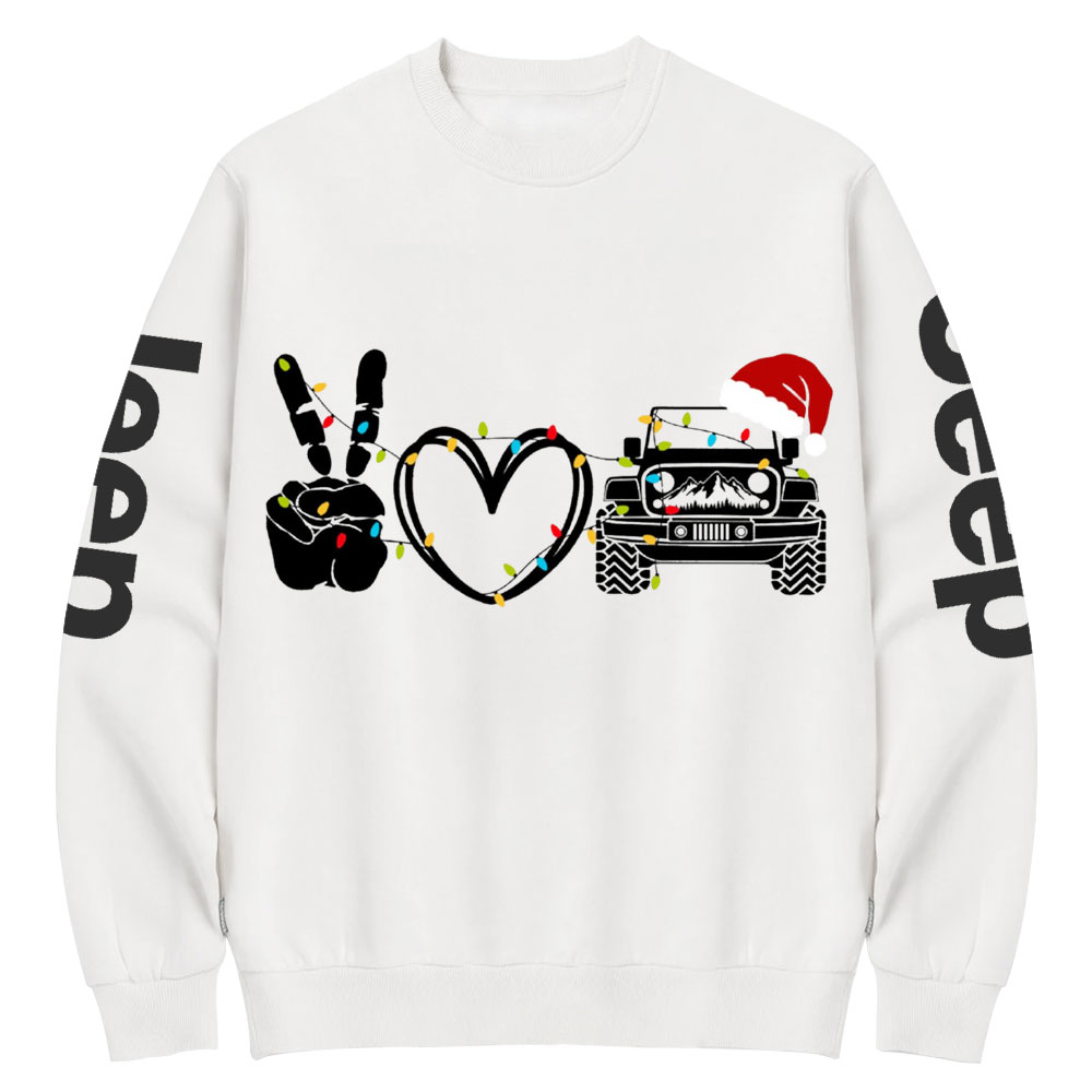 Peace Love Off-road Christmas Jp Crew Neck Sweatshirt
