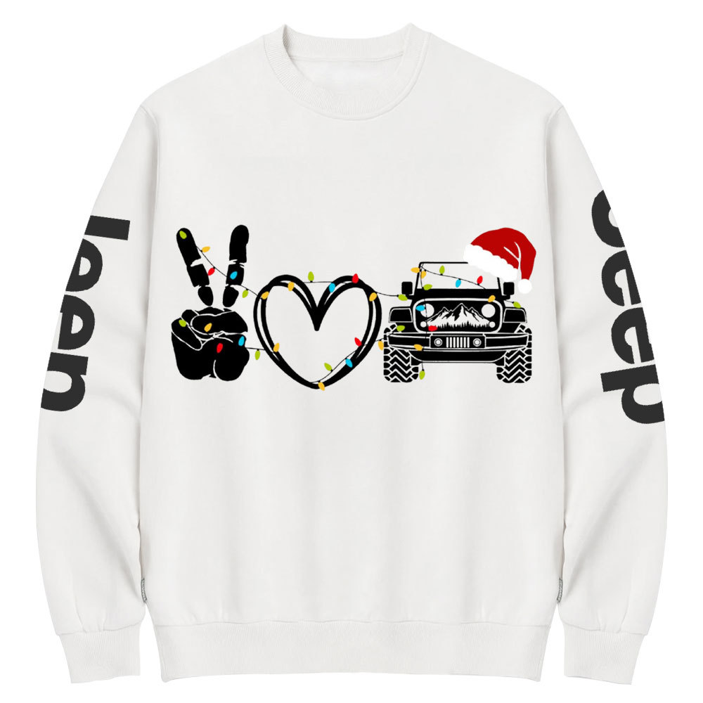 Peace Love Off-road Christmas Jp Crew Neck Sweatshirt