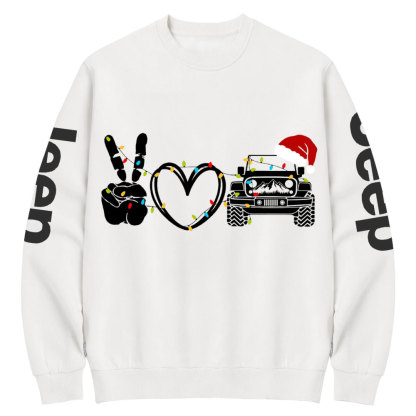 Peace Love Off-road Christmas Jp Crew Neck Sweatshirt