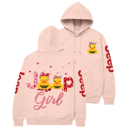 Jp Girl Duck Pink Heart Casual Hoodie