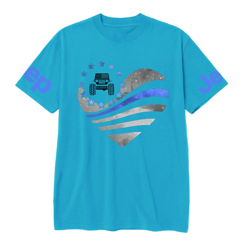 Jper Thin Blue Line Police Heart T-shirt