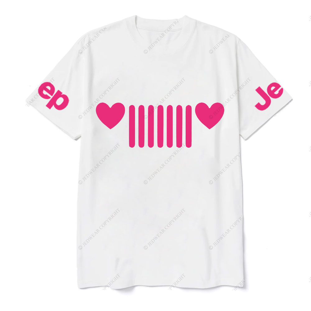Jp Heart Headlights Pink Design T-shirt