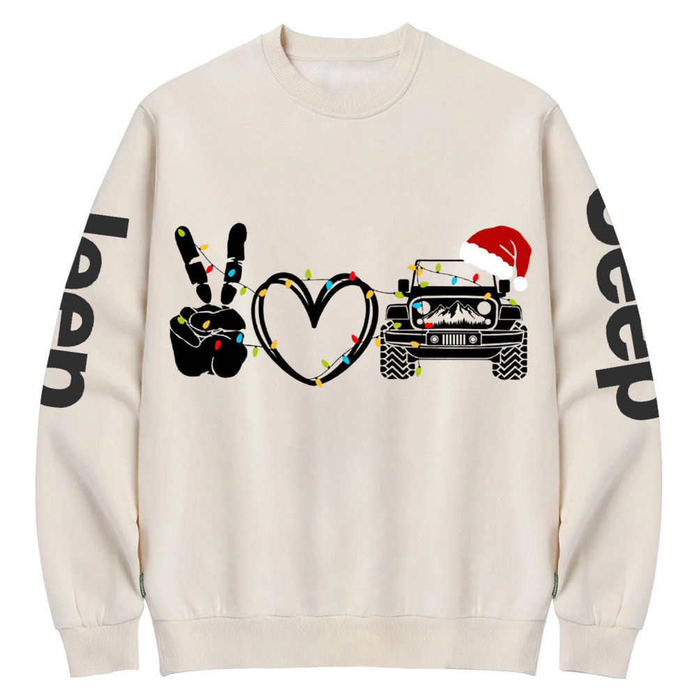 Peace Love Off-road Christmas Jp Crew Neck Sweatshirt
