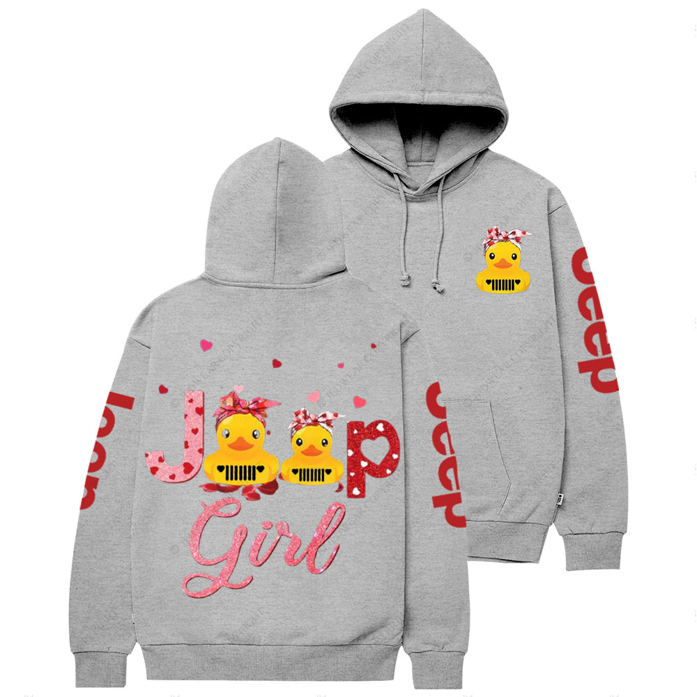 Jp Girl Duck Pink Heart Casual Hoodie