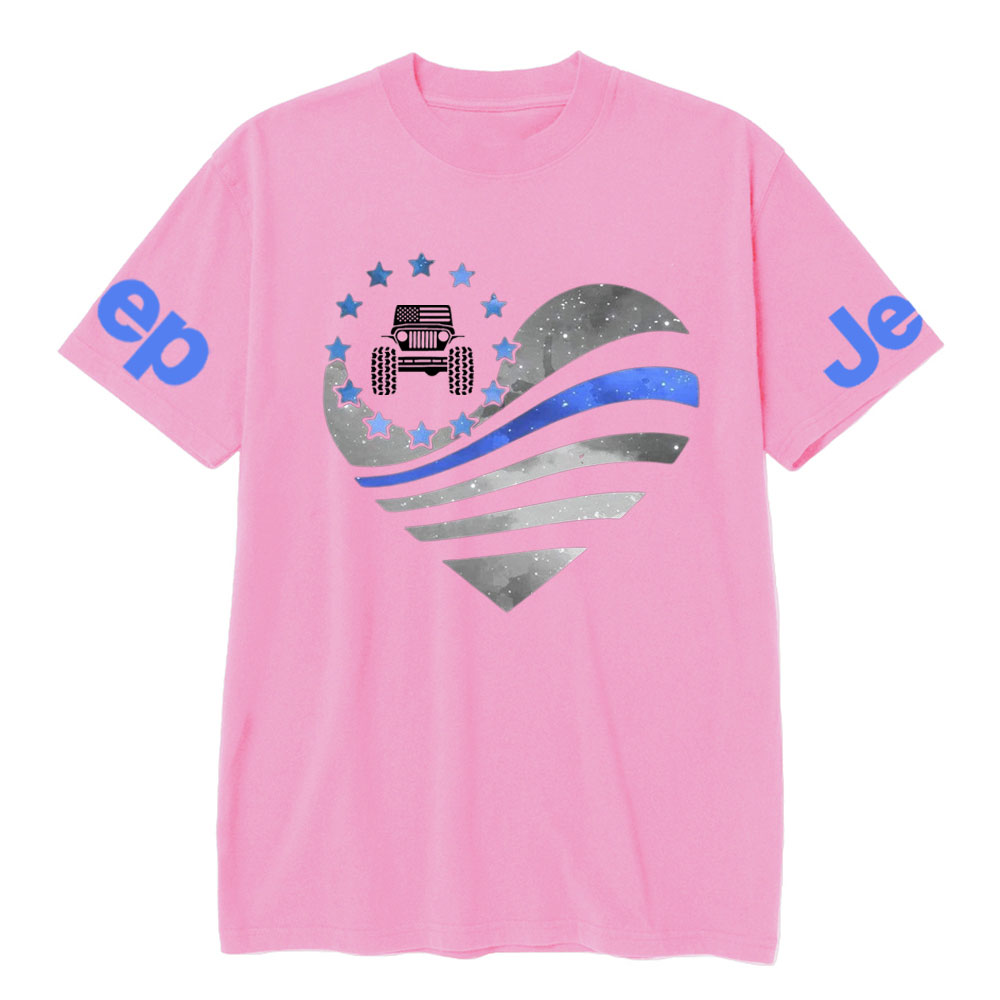 Jper Thin Blue Line Police Heart T-shirt