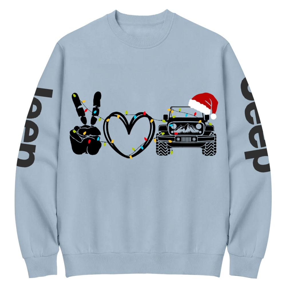 Peace Love Off-road Christmas Jp Crew Neck Sweatshirt