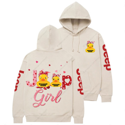 Jp Girl Duck Pink Heart Casual Hoodie