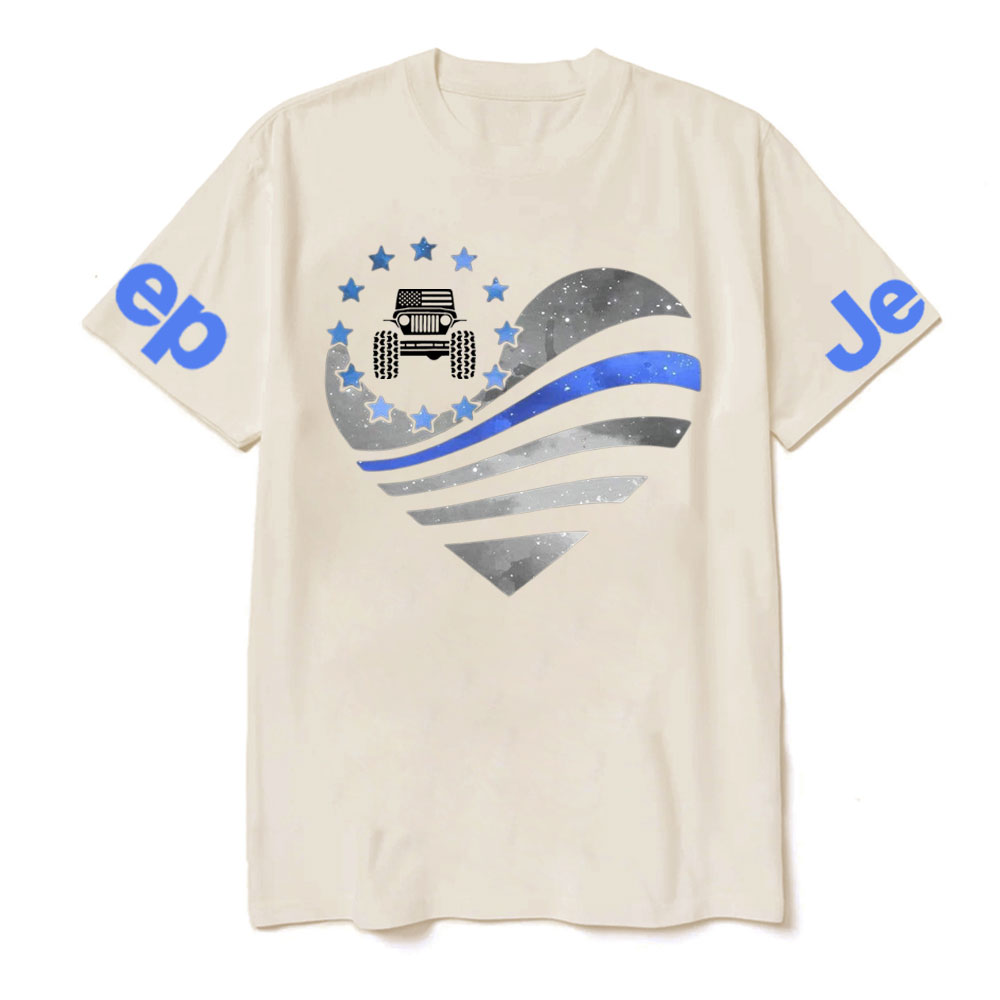 Jper Thin Blue Line Police Heart T-shirt