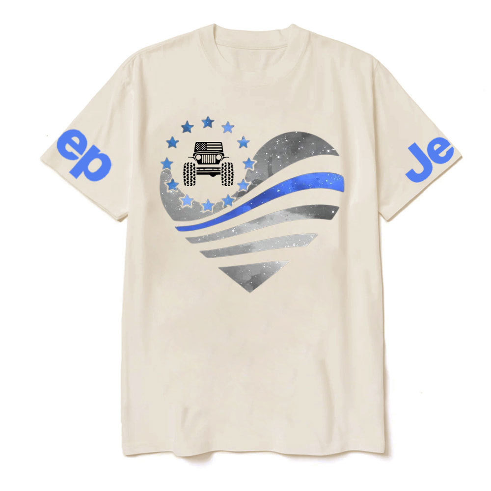 Jper Thin Blue Line Police Heart T-shirt