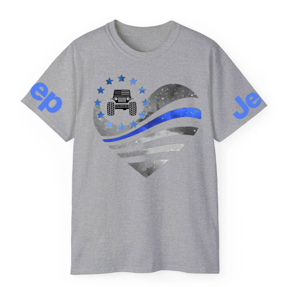 Jper Thin Blue Line Police Heart T-shirt